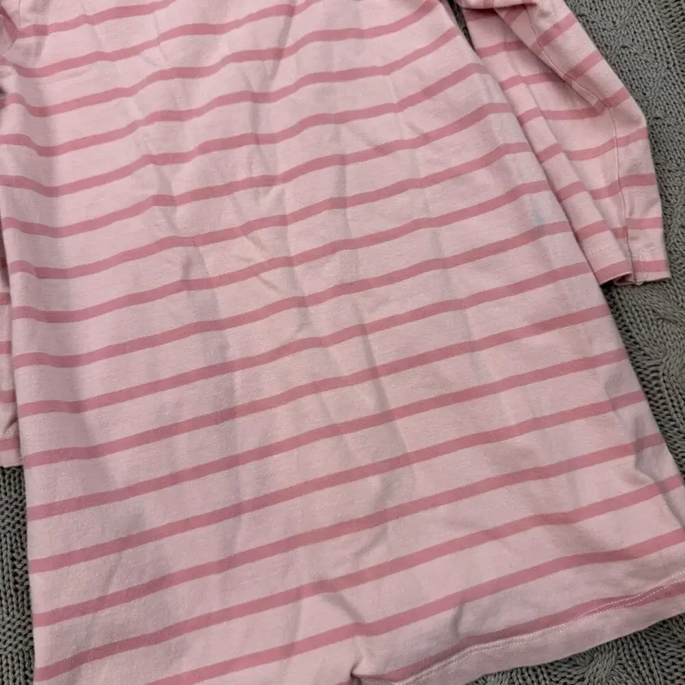 Ruffle Butts Pink Striped Dress with Floral Pockets 4T